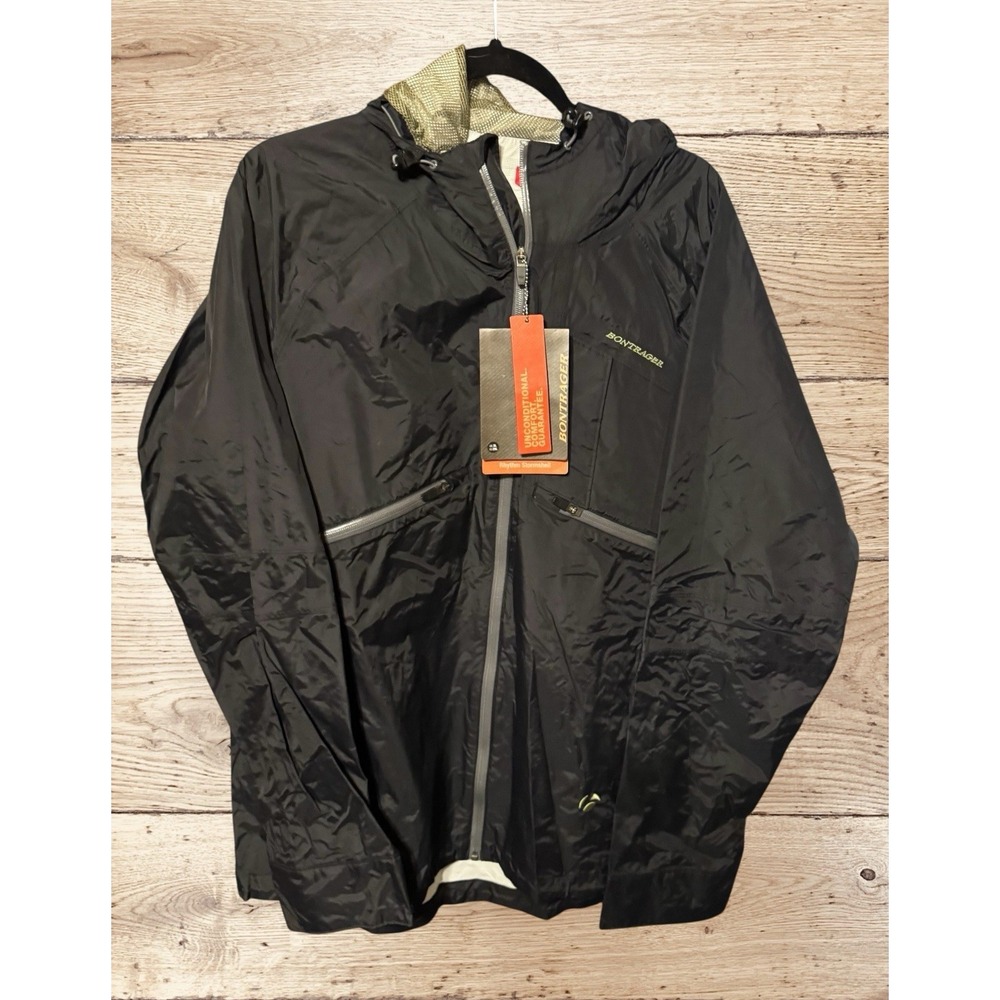 NWT Bontrager Rhythm Stormshell Black Cycling Jacket NEW #11066 Sz XL GTub7